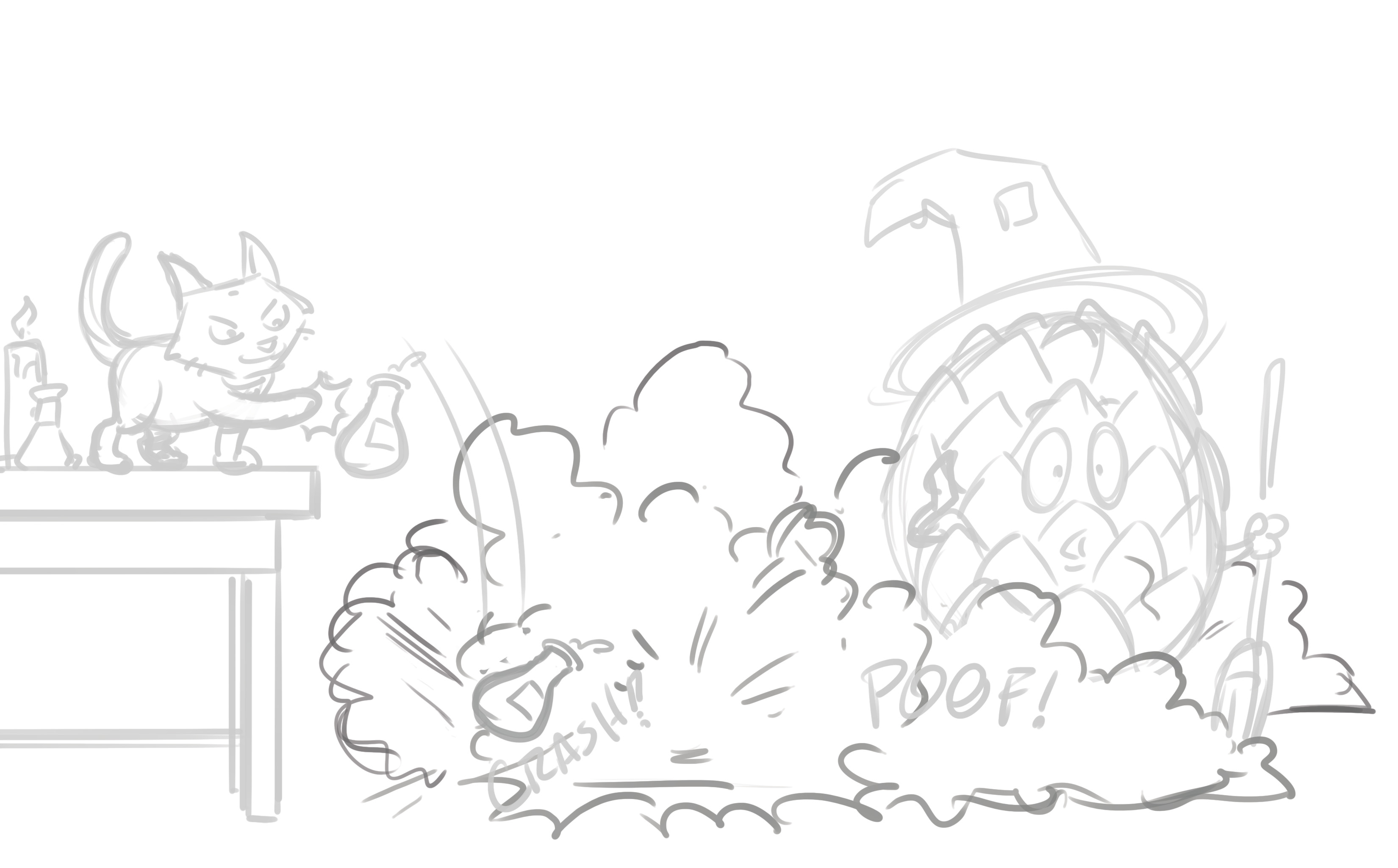 Initial sketch of Don't Fart in the Shower page